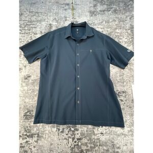 Kühl RenegadeTufflex Shirt L Blue Short Sleeve Button Performance Travel 3069
